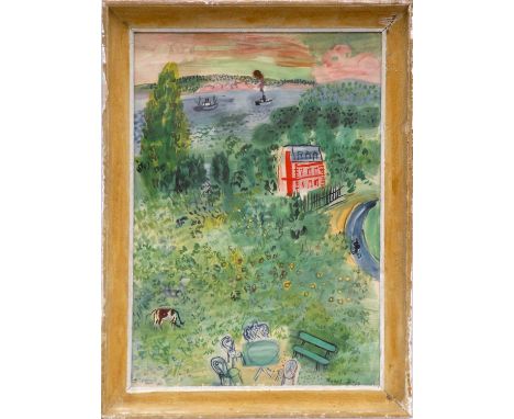 RAOUL DUFY 'Normandie', lithograph, signed in plate, 80cm x 55cm, framed and glazed. (Subject to ARR - please see Buyers Cond