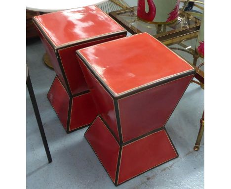 DIABLO SIDE TABLES, a pair, Contemporary ceramic, 45cm H. (2) 