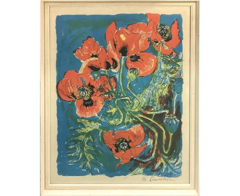 DAVID KOSTER (1926-2014) 'Poppies', lithograph, signed and numbered, 76cm x 55cm, framed. 