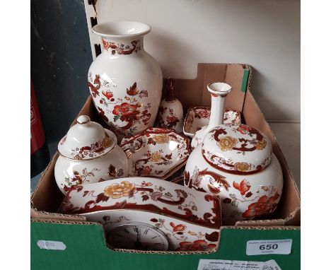Eight pieces of Masons Brown Velvet pottery 