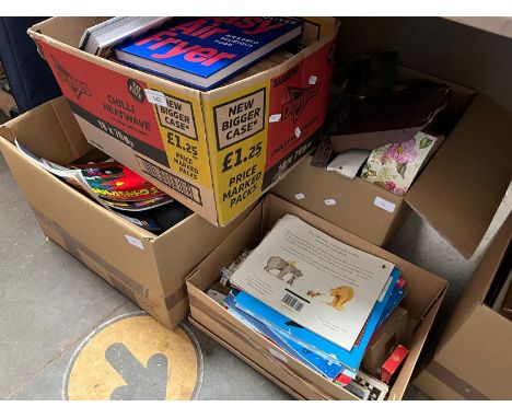 5 boxes of books, football programmes, playing cards, treen, etc