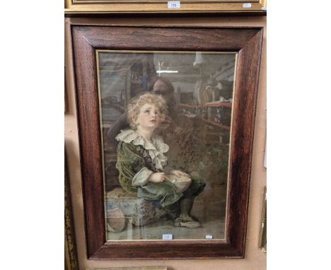 An early 20th century Pears print, 'Bubbles' after John Everett Millais, 46cm x 69cm, framed and glazed, 62cm x 85cm, oak fra