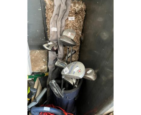 An ABU Atlantic 484 Sea fishing rod together with a golf bag and clubs