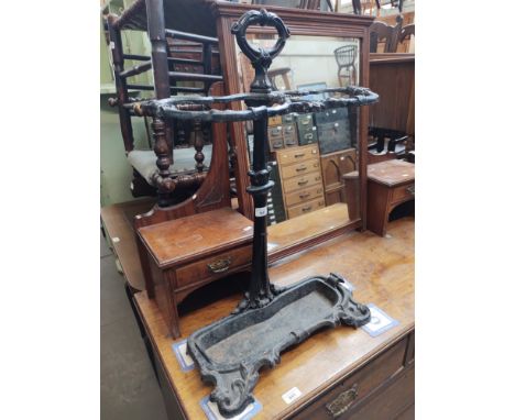 A Victorian Coalbrookdale style cast iron stick stand. 