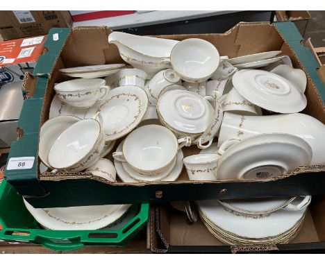 3 boxes of Royal Worcester Gold Chantilly table wares