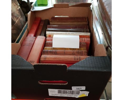 A box of assorted books by Jerome K Jerome and various westerns to include Zane Gray etc. 