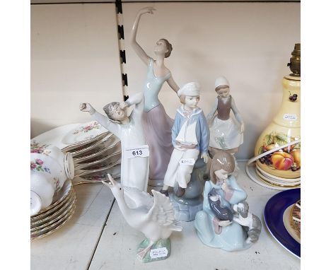 4 Lladro &amp; 2 Nao items - Lladro Sailor Boy (no.4810) designed by Salvador Furio in 1972, Rabbitâ€™s Food (no.4826) by Vin