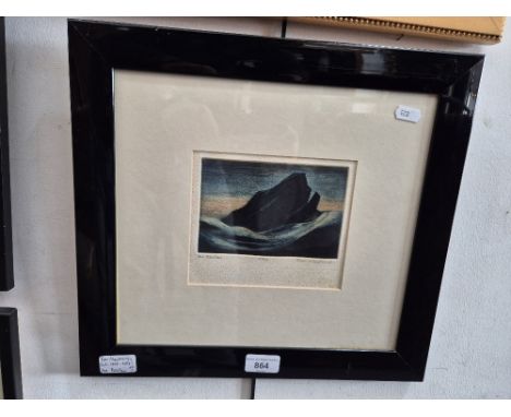 Tom Mackenzie (Scottish, 1947-2018), 'Am Basteir', limited edition coloured etching, 5/40, plate mark 15cm x 10 cm, signed an