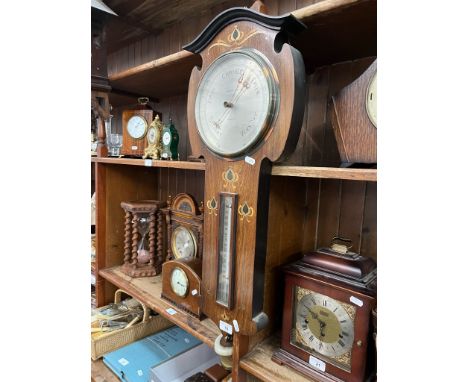 An oak cased barometer by J Cameron &amp; Sons, Kilmarnock