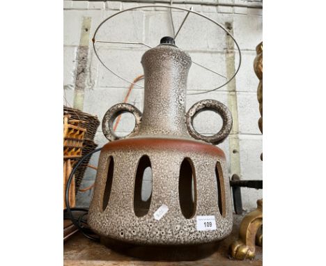 A twin handled West German style table lamp 