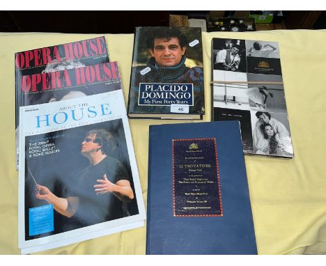 A signed Placido Domingo book with ticket stub together with some Royal Opera House emphemera. 