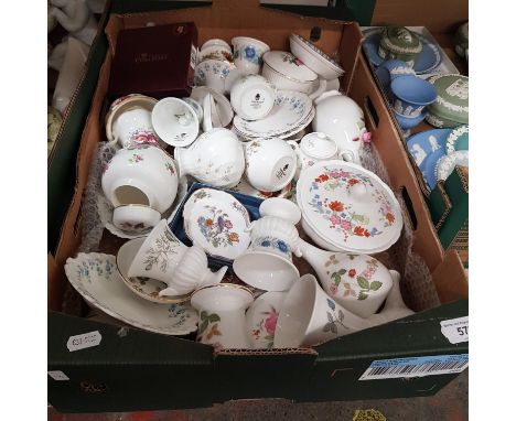 45 bone china items by Royal Albert, Wedgwood, Royal Worcester, Minton and Coalport