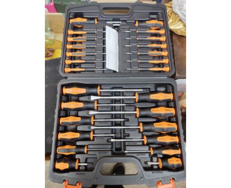 A boxed Tack Life magnetic screwdriver set, 27 pieces (slotted, Philips, and Torx)