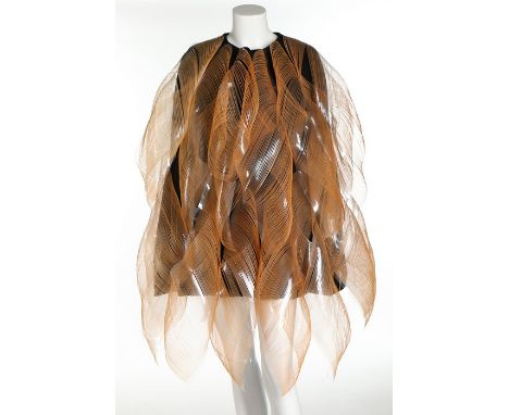 Björk's Iris van Herpen cape worn in the Vulnicura 'Black Lake' video, 2015, of black cashmere with concealed button closure 