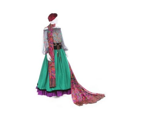 A fine and important Yves Saint Laurent couture 'Ballets Russes' collection complete ensemble, Autumn-Winter, 1976-77, the tu