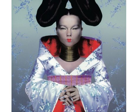 Björk's Alexander McQueen 'Kimono' dress worn for the album cover of 'Homogenic', 1997, un-labelled, comprising: blue and whi