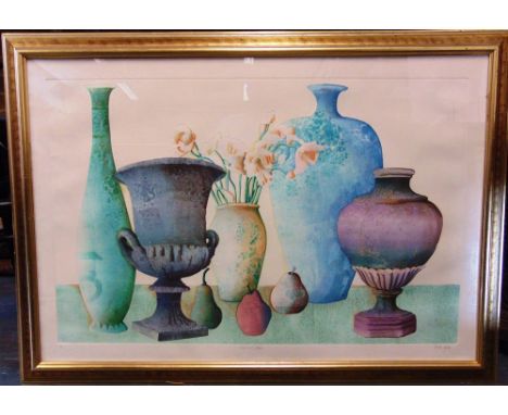 LINDA TULLIS (BRITISH, CONTEMPORARY) 'Airy and Light', lithograph, limited edition 1/1, signed lower right, 75cm x 110cm.