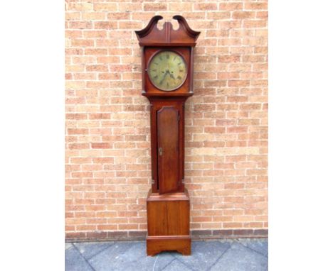A GEORGE III OAK CASED LONGCASE CLOCK,  with 8-day movement, the brass dial with Roman hour markers and Arabic numerals inscr