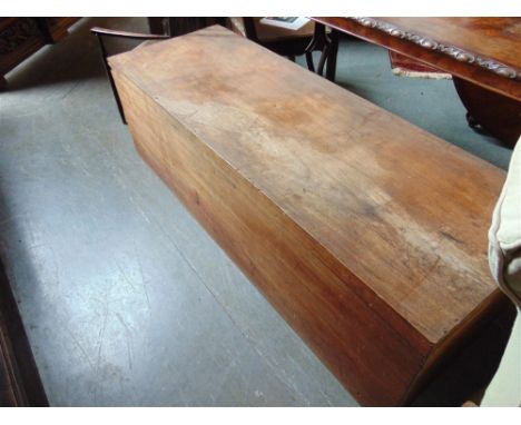 A LARGE HARDWOOD TRUNK,  157cm long 55cm deep 50cm high