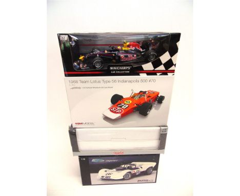 ASSORTED DIECAST MODELScomprising a 1/18 scale TSM Models No.111805, 1968 Team Lotus Type 56 Indianapolis 500 (Graham Hill); 