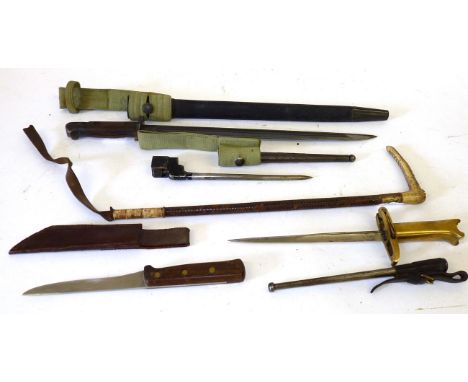 A Copy of a Pritchard-Greener Trench Bayonet, with 21cm triangular section steel blade, brass skeleton hilt, one side of the 