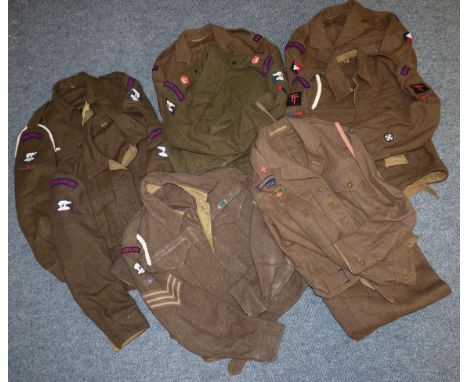 A Second World War Battledress Blouse, to a Sergeant, Royal Artillery, with embroidered insignia and formation patches to 49t