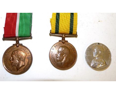 A Territorial Force War Medal, awarded to 137174 SJT.J.T.O'NEILL. R.A.; a Mercantile Marine War Medal, awarded to JOSEPH HUGH