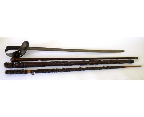 A Victorian 1890 Pattern Cavalry Trooper's Sword, with 75.5cm cut-down fullered steel blade stamped with issue date of (18)'9