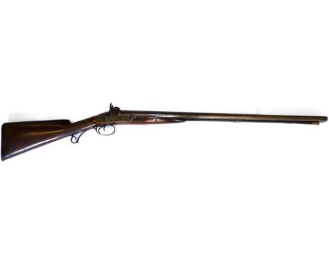 A 19th Century Side by Side Double Barrel Percussion Sporting Gun by Jno.Jones &amp; Son,, London, the 72cm twist barrels wit