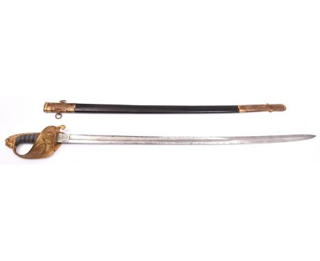 A good scarce mid 19th century naval officer?s sword of the Royal Dockyard Battalion, by Henry Wilkinson, Pall Mall, London, 