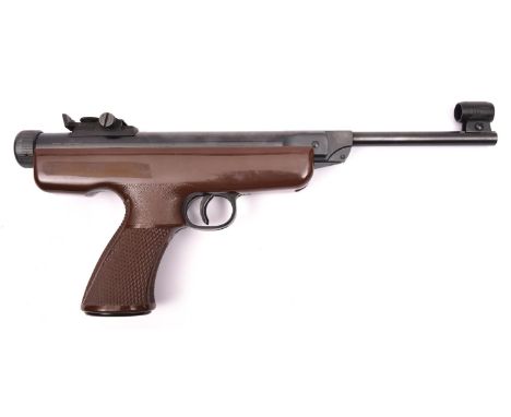 A .177" "Original" Mod 5 break action air pistol, the breech with date stamp (?) "11 78", with brown plastic stock and cheque