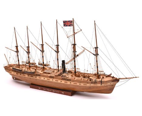 A museum quality scale model of the famous 1845-1854 Brunel  designed Great Western Passenger Steam Ship S.S. Great Britain. 