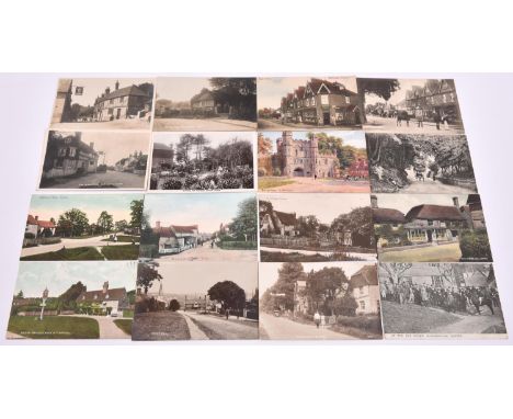 38x Postcards of East Sussex villages. Including; Brede, Bolney, Barcombe, Boreham, Bodiam, Battle Abbey, Bexhill, Chelwood G