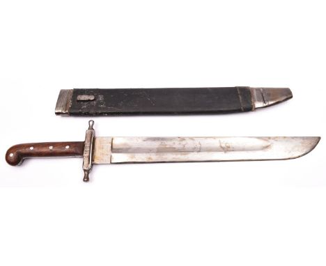 An Austrian 1853/89 pattern Infantry Pioneer sidearm, broad blade 18" x 2" with wide fuller on one side only, the hilt with w