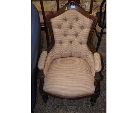 Late Victorian button back armchair