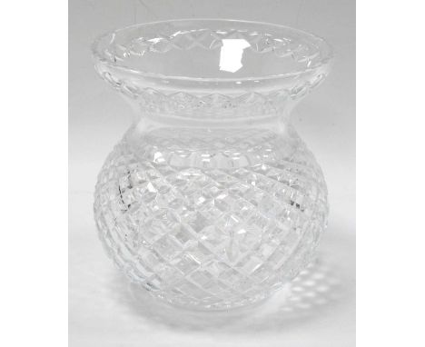 A Waterford Crystal Corset Bouquet Vase, cut in the Paul Ledwell 'Adare' pattern, 23cm high.
