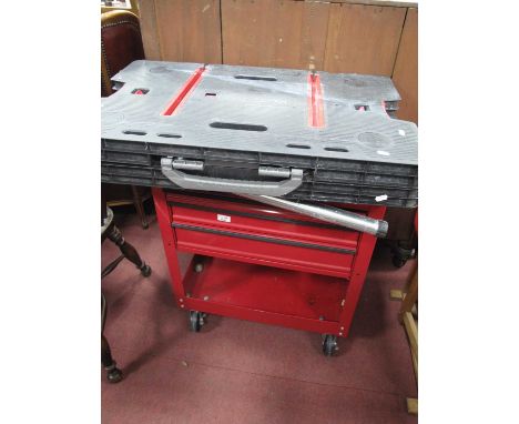Trojan Tool Trolley, in red, Keter folding table (2)