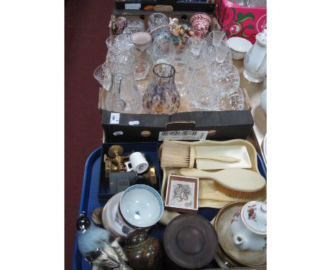 Ginger Jar, Enamelled Egg, brass, glassware, ivorine, Hummel (damaged), etc:- One Box and One Tray.