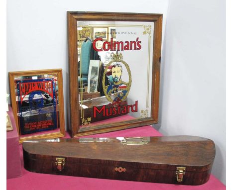 A Late XX Century Colman's Mustard Advertising Mirror, in pine frame, 60 x 50cm, plus a small advertising mirror for Capt. We