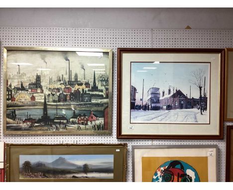 Peter Owen Jones Sheffield TMM Print, limited edition of 500 40.5 x 53cm pencil signed, LS Lowry print (2).