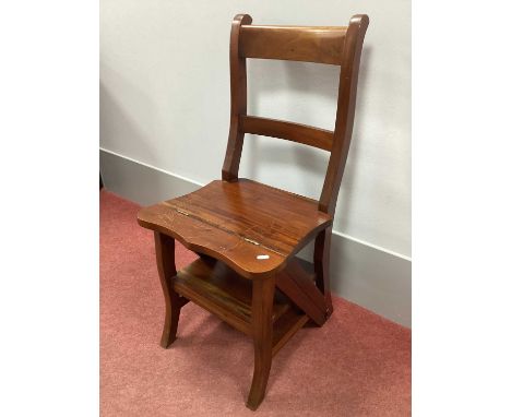 Hardwood Metamorphic Library Step Chair.