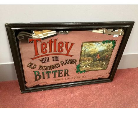 Tetley Bitter Advertising Mirror in Frame, overall 63 x 88cm.