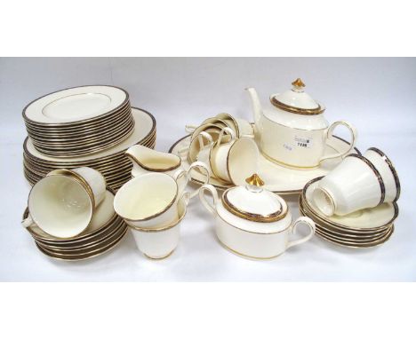Minton 'St James' Pattern Bone China Dinner Service Comprising - twelve each dinner plates, side plates, cups, saucers, teapo