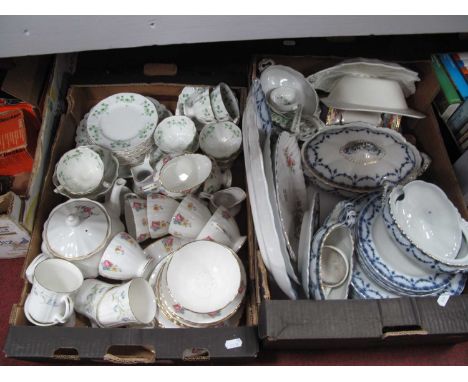 Royal Grafton Floral Tea Service, other China teaware, Keeling 'Brighton' dinner ware etc:- Two Boxes.