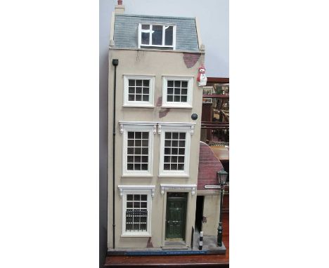 Dolls House, Chapel Road, an original by Steve Hilbert, 102.5cm high, with a few contents.Lamp post is not secured down prope