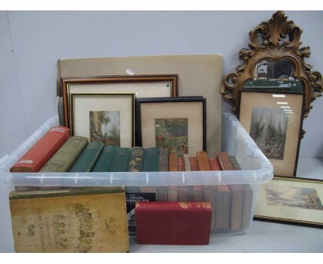 Prints, mirror, Kate Greenaway 'Little Ann' and other books, etc:- One Box.