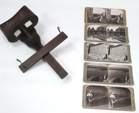 Late XIX Century Stereoscope Viewer, together with card slides of Egyptian views.