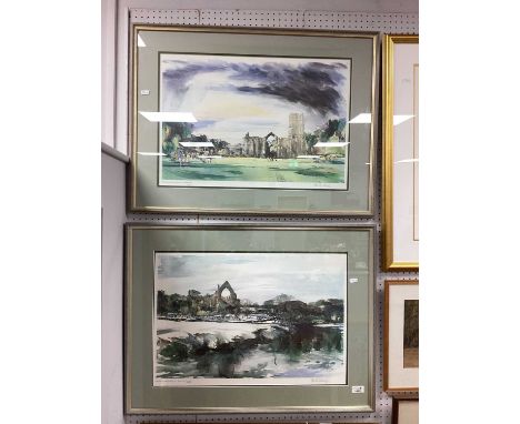 Harold Wharfe Cathedrals and Abbeys, Yorkshire No 1, limited edition colour print of 850, image 38 x 58cm and Yorkshire No 2,