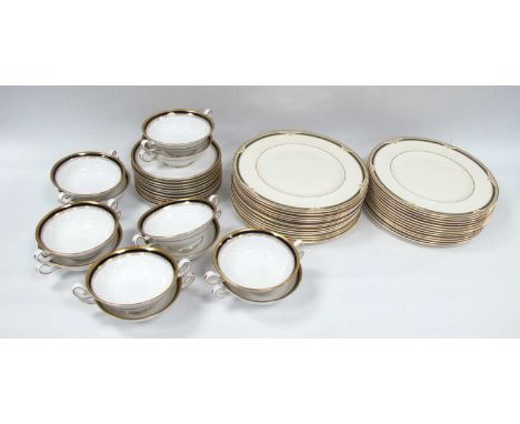Royal Doulton 'Bristol' 26 Dinner Plates 27cm diameter, Spode 'Knightsbridge' 12 soup bowls and stands, all first quality.