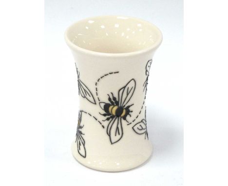 A Moorcroft Pottery Vase, painted in the 'Bee for Tea' design by Rachel Bishop, shape 158/11, impressed and painted marks 10c